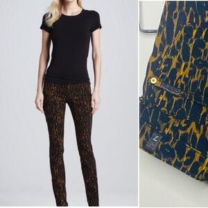 7 For All Mankind Leopard-Print Skinny Jeans